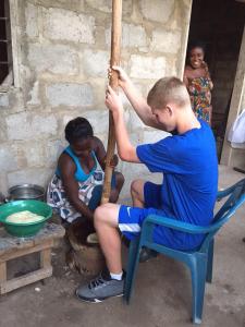 Ghana Jackson Smith makes fufu for lunch