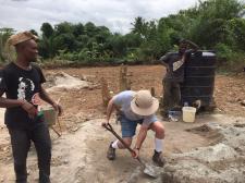 Ghana Mark Gadja mix concrete by hand