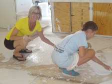 Navajo 7 - Erin plastering kitchen floor